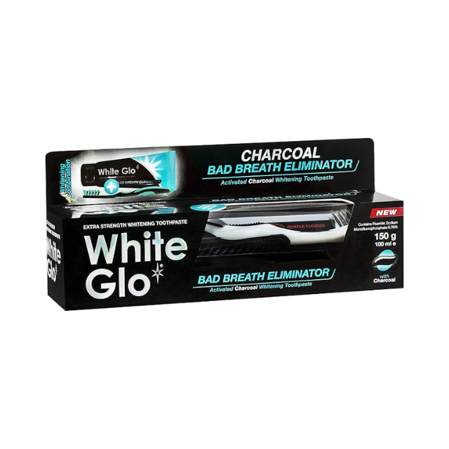 WHITE GLO CHARCOAL TOOTHPAST 150G BLUE